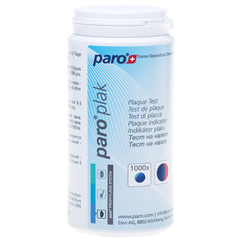 Zahnfärbetabletten|paro® plak|Plaque sichtbar machen|rot/blau|1.000 Stück
