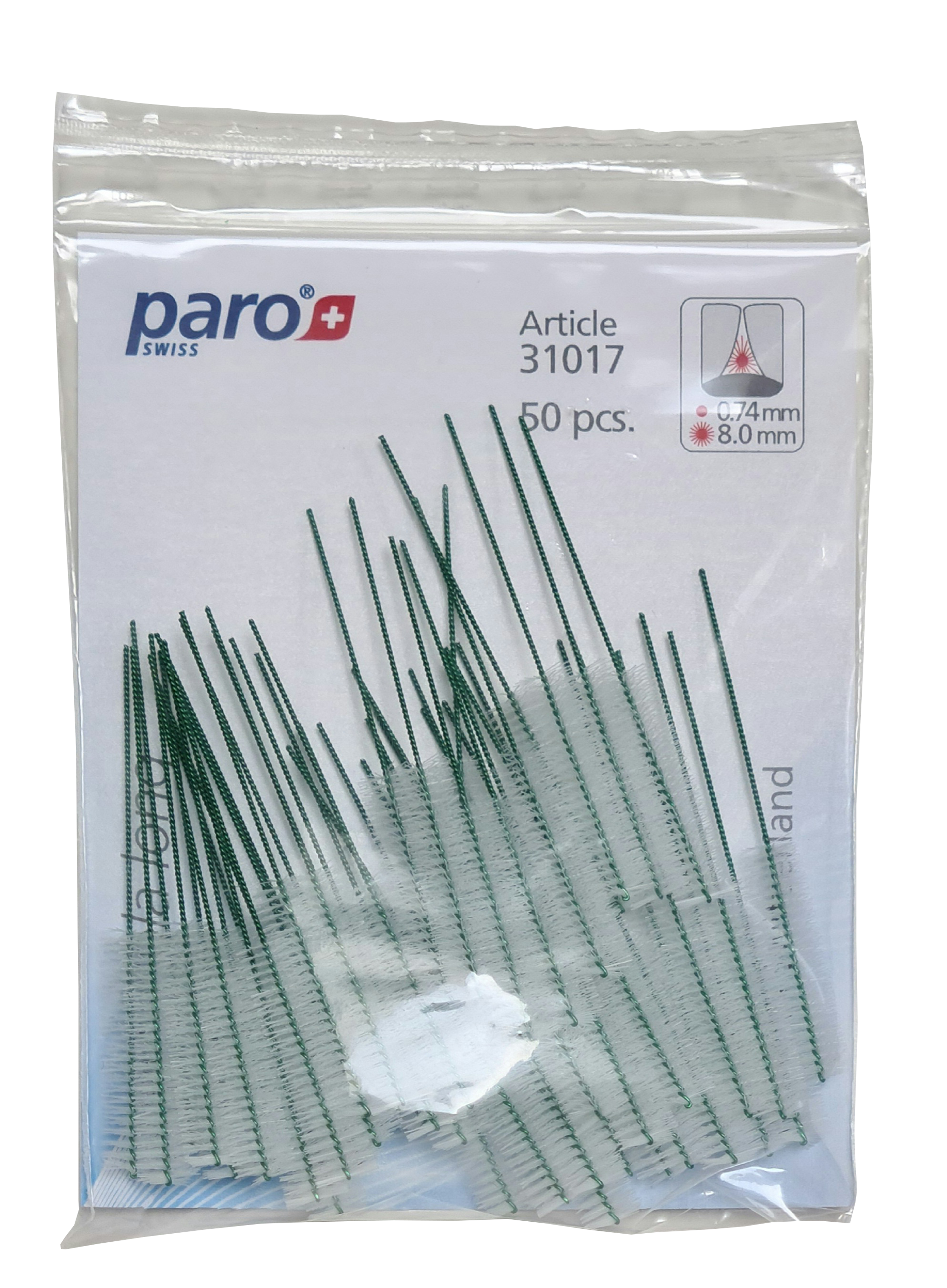 paro® isola long, medium, grün, zylindrisch, ø 8 mm, 50 Stück