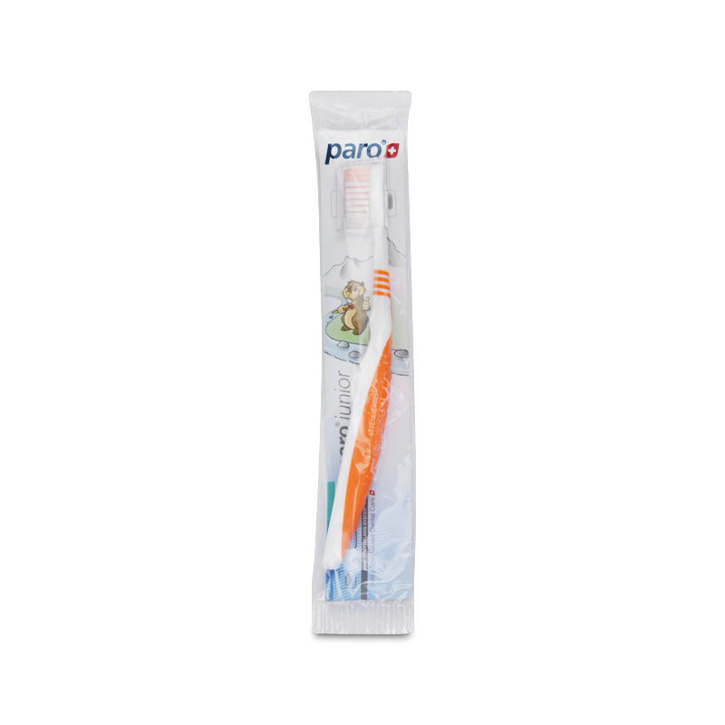 Kinder Zahnbürste| paro® junior | Kompakter Griff und Figuren Print | Soft | verschiedene Farben 