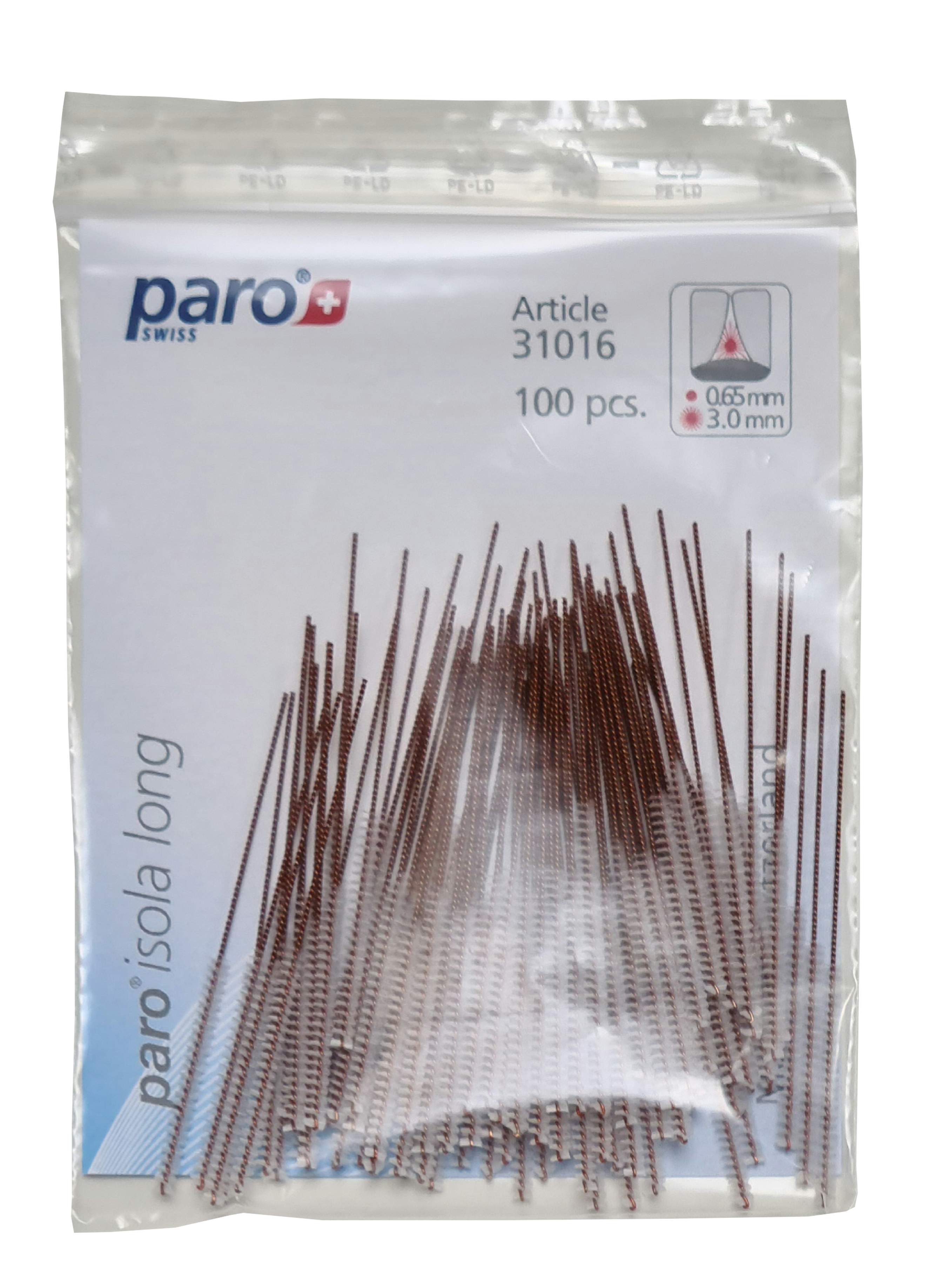 paro® isola long, x-fein, rot, zylindrisch, ø 3 mm, 100 Stück