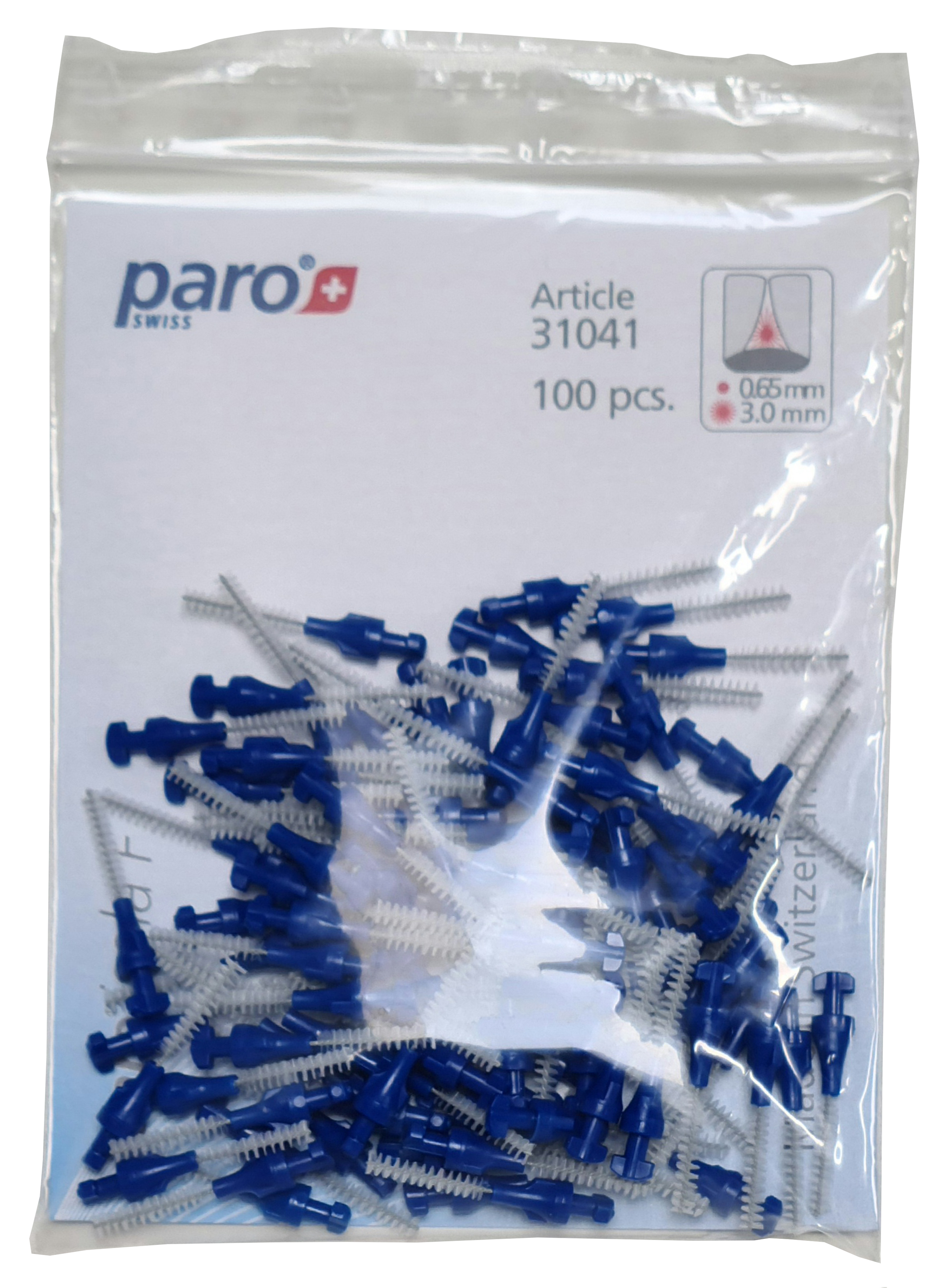 Interdentalbürste | paro® isola f | zum Eindrehen | x-fein | blau | ø 3 mm | 100 Stück